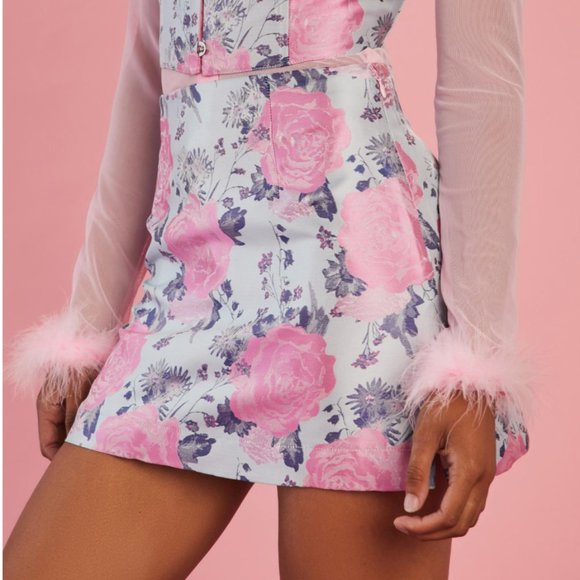 Dolls Kill Dresses & Skirts - NWT Dolls Kill Floral High Waist Print Mini Skirt